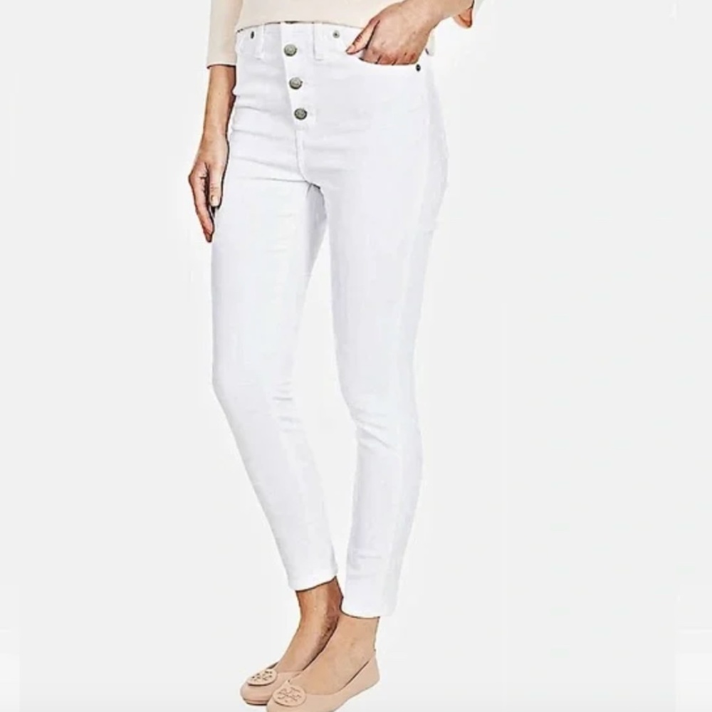 MADEWELL 10" HIGH-RISE SKINNY CROP WHITE JEANS NWT